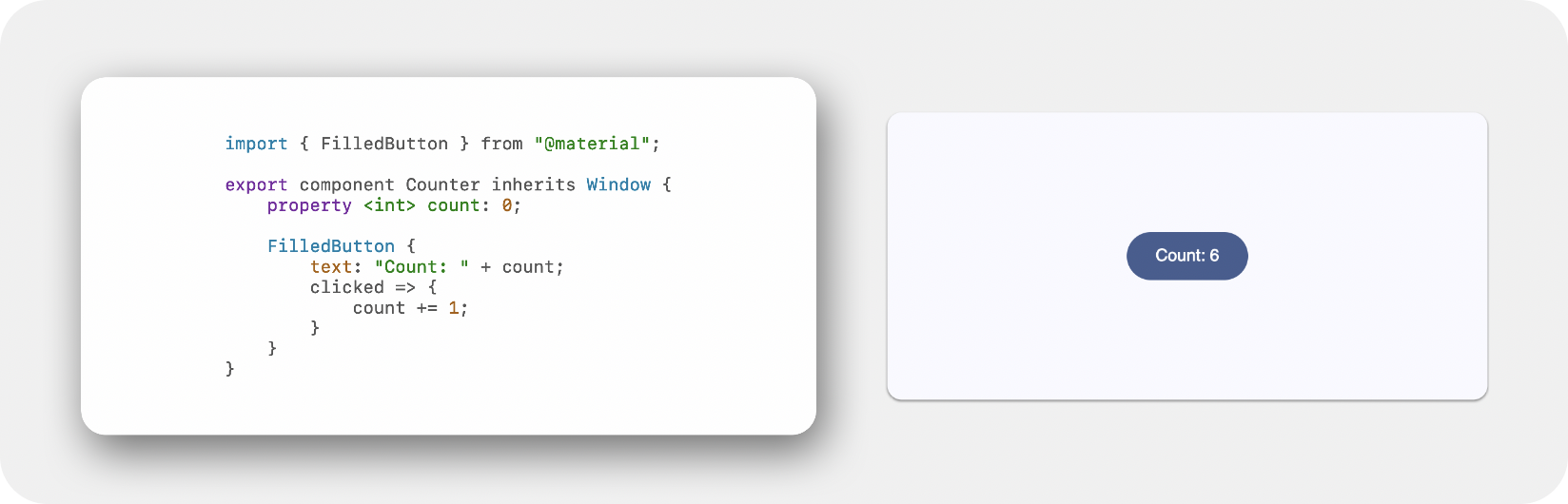 Screenshot of a Slint application using a Material 3 component